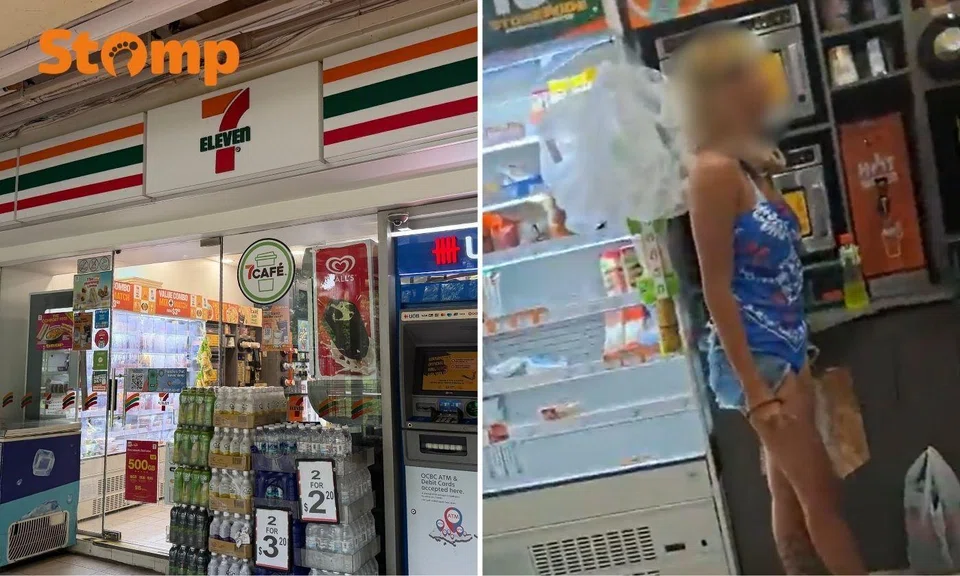 woman scolds 7-eleven staff hougang demands free cups