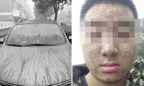 Darker than 50 shades of grey? 'Black rain' in China dyes everything charcoal
