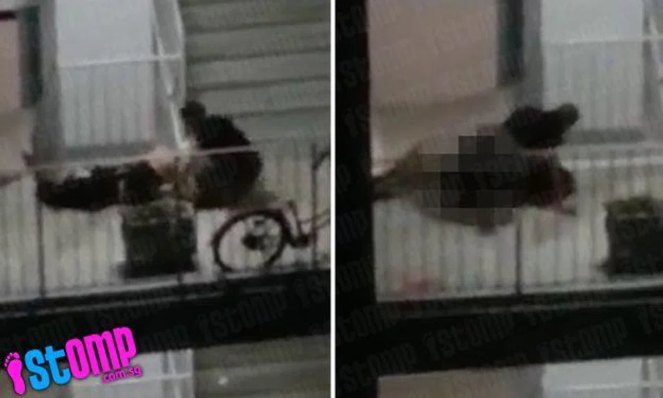 What's up with these people? Another couple has sex at staircase landing -- this time at Beach Road block