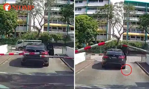 BMW driver throws tissue out of car while exiting HomeTeamNS Bukit Batok carpark
