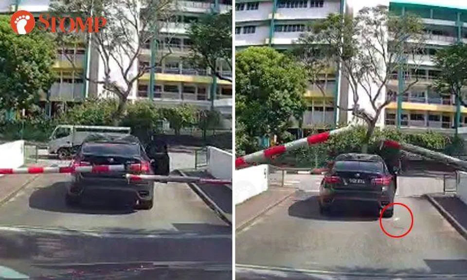 BMW driver throws tissue out of car while exiting HomeTeamNS Bukit Batok carpark