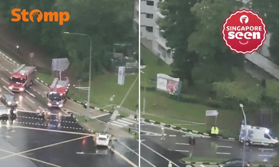 Boon Lay resident hears sirens, looks out window and sees car 'rammed' against lamp post