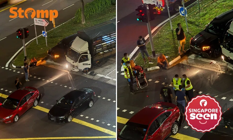 Lorry driver, 50, assisting with investigations after late-night accident involving 4 vehicles in Eunos