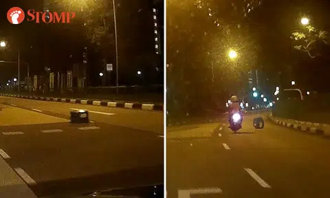 Did someone deliberately leave 2 dustbin covers in the middle of the road in Yishun?