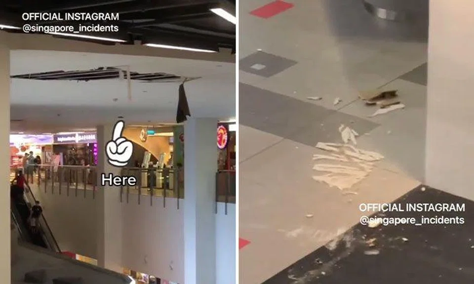 Parts of ceiling at NEX shopping mall fall due to water leakage, tenants made to stop operations