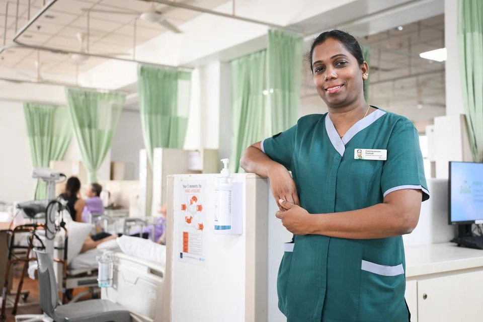 Ms Panchavarnam Porkodi came to Singapore to work as a nurse in 2008 after several years at a hospital in her home city of Chennai in India.