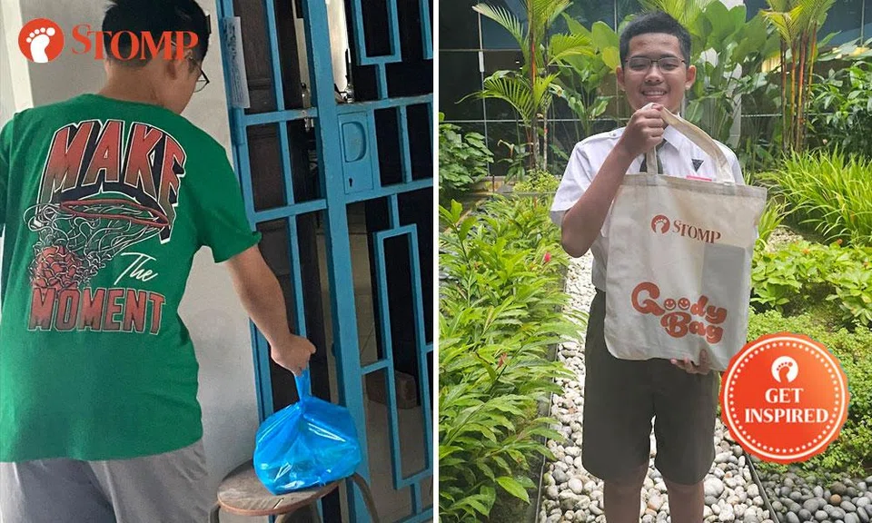 kind catholic high student uses own pocket money to give apples to elderly in bukit batok