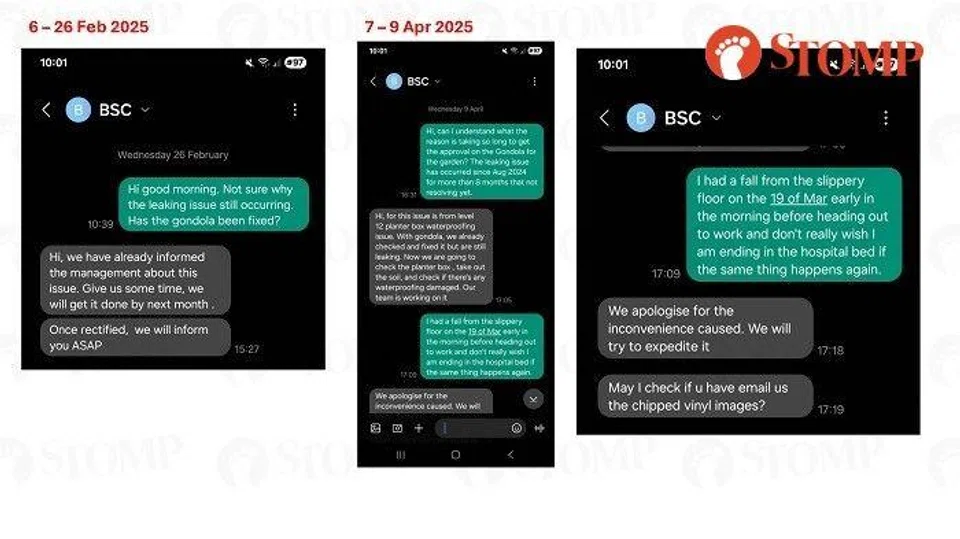 Water leakage at Tengah block