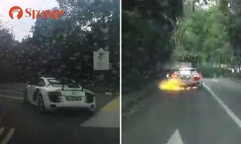 Stomper Eric shared dashcam video showing the moment when the vehicle burst into flames and stopped in the middle of the road.