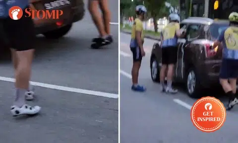 Cyclists raising funds for Sana stopped to help GetGo car user, company donates $1,000 to thank them
