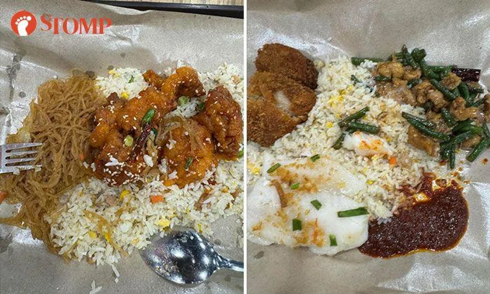 Diner shocked after paying $8.50 and $14.50 for mixed rice meals from Kopitiam stall