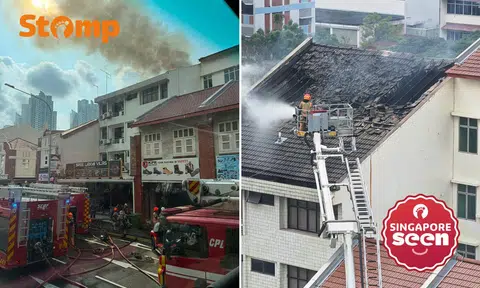 Plume of smoke seen over Serangoon Road after shophouse fire, 40 people evacuated