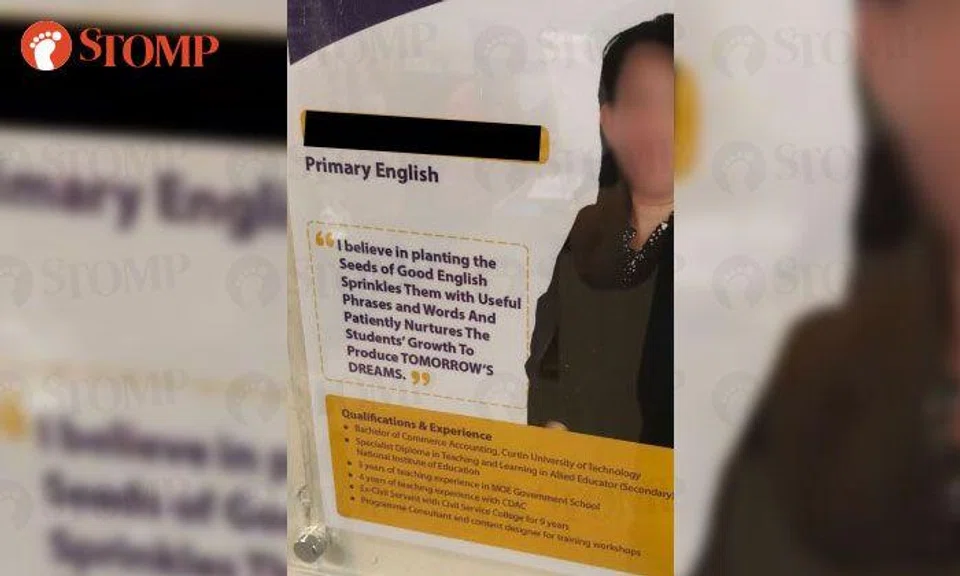 Can you spot all the grammar mistakes on this poster for English tuition?