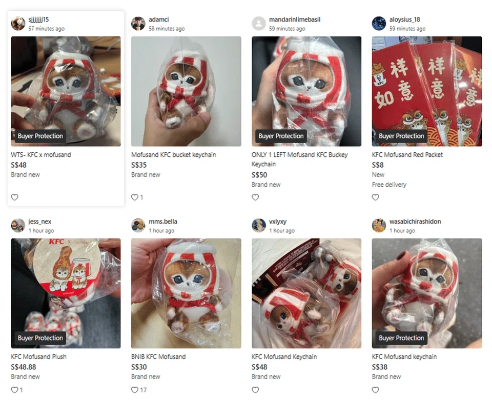 Fans brave rain for KFC's Mofusand keychains -- which are being resold ...