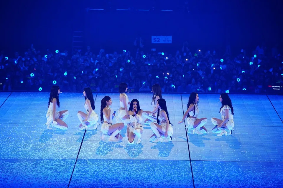 South Korean girl group Twice performing at the Inspire Arena in Incheon, South Korea, in July as part of their This Is For World Tour.