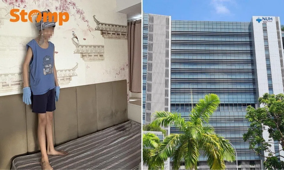 Sijie, 12, has been vomiting for several months. His mother, Ms Huang, 35, said the floors and furniture in their home have to be regularly cleaned of vomit. 