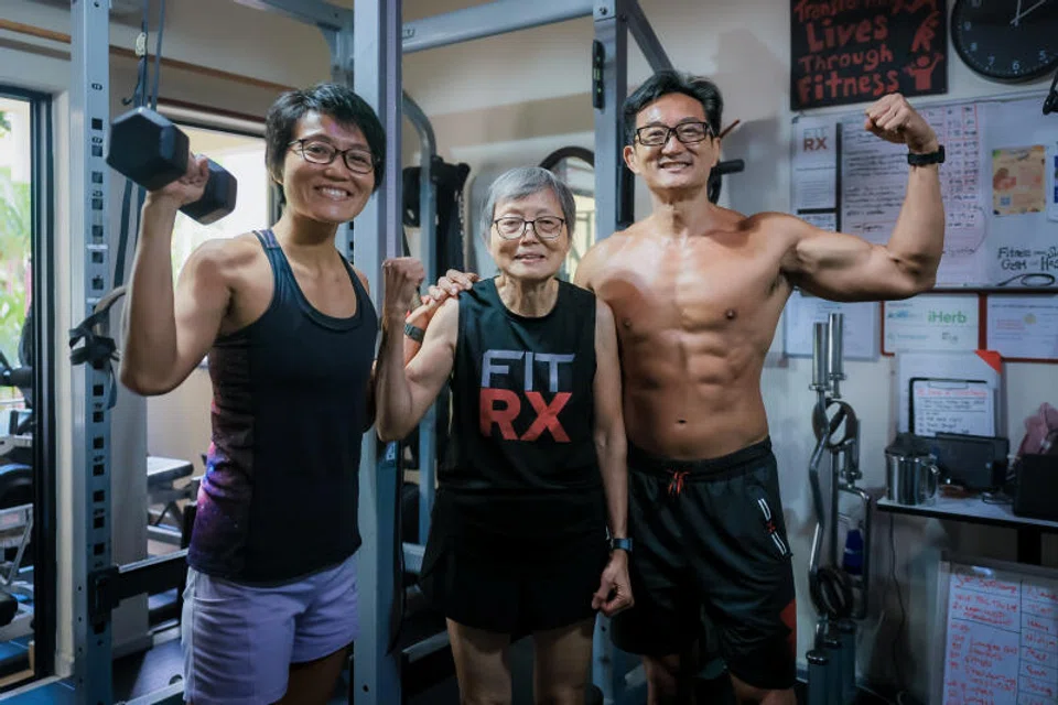 Dr Charlotte Lim with her two chicldren, Yan Lin and Tiat Lim.
