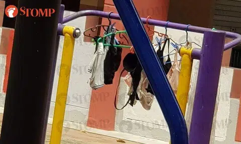 Nice weather recently, but that doesn't mean you should dry your underwear at fitness corner