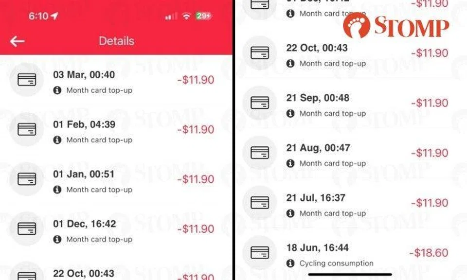 "In March, I was shocked to see that there has been a monthly charge since June 2023," said the Stomper, who shared a screenshot of the charges totalling $107.10.