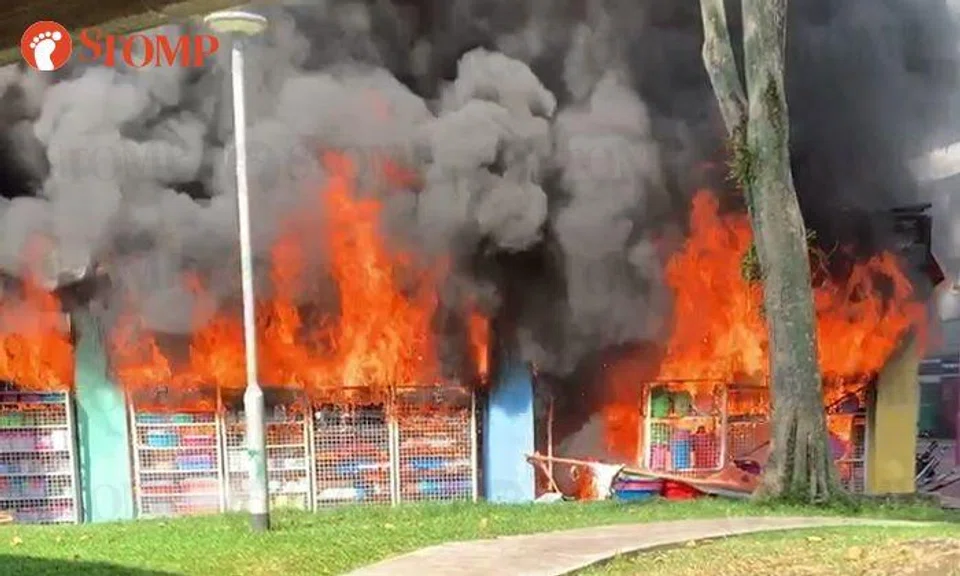8 people including SCDF officer injured after massive fire engulfs row of shops in Ang Mo Kio