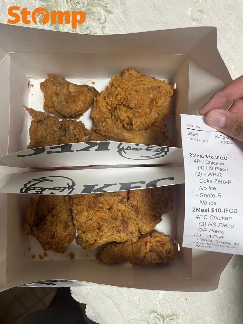 KFC chicken wrong order