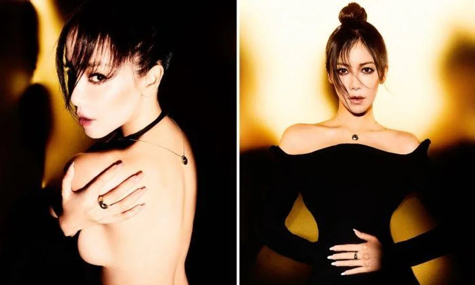 Actress Fiona Xie posted on Instagram on Dec 2 a photo of herself revealing her bare back and side boob.