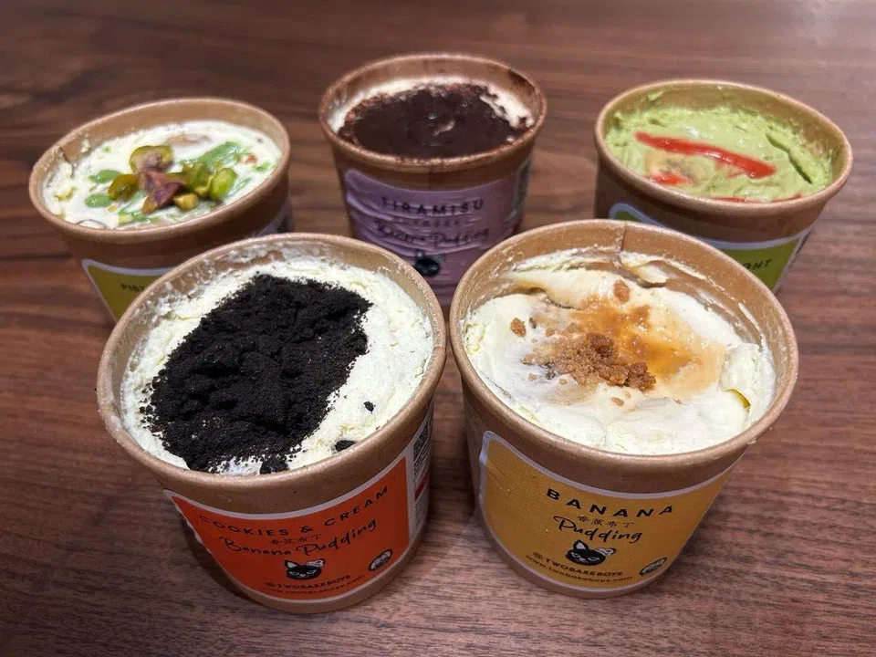 Two Bake Boys’ banana pudding comes in a range of flavours.