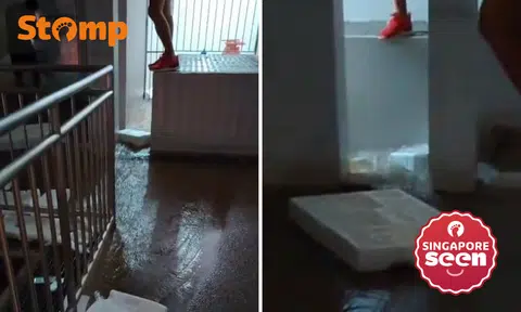 Water gushing at Bukit Panjang void deck for hours due to faulty valve