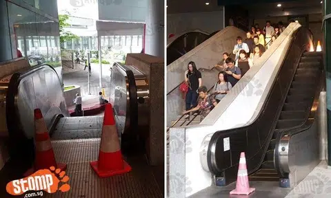Poor Ah Mas and Ah Gongs in Bedok have to take stairs after escalator malfunctioned since early Dec