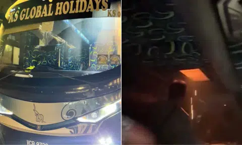 'F***ing stop the bus!': Passengers panic as sparks fall from ceiling on Singapore-KL coach