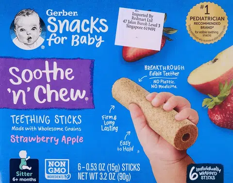 SFA recalls Gerber Soothe 'n' Chew Teething Sticks due to potential choking hazard