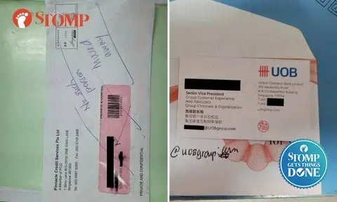 One of the UOB senior vice presidents left his name card with the Stomper.