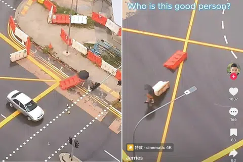 Netizens praised the passer-by for his civic-mindedness.