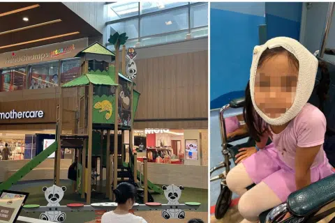 Girl bleeds from gash on head after collision at Orchard Paragon playground
