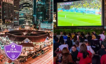 Lau Pa Sat and CHIJMES screening the World Cup.