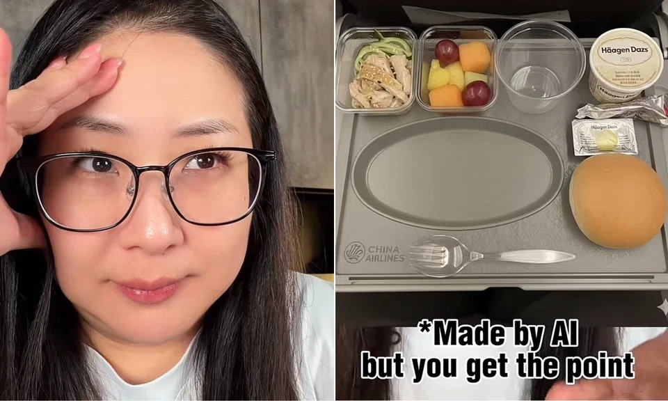 A stewardess provided the group with alternative meals, but pointed out that they were originally for crew members. 