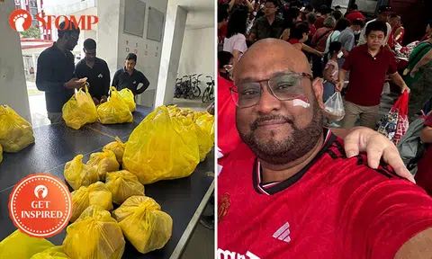 Sembawang resident buys lunch for 100 workers to thank them for their hard work