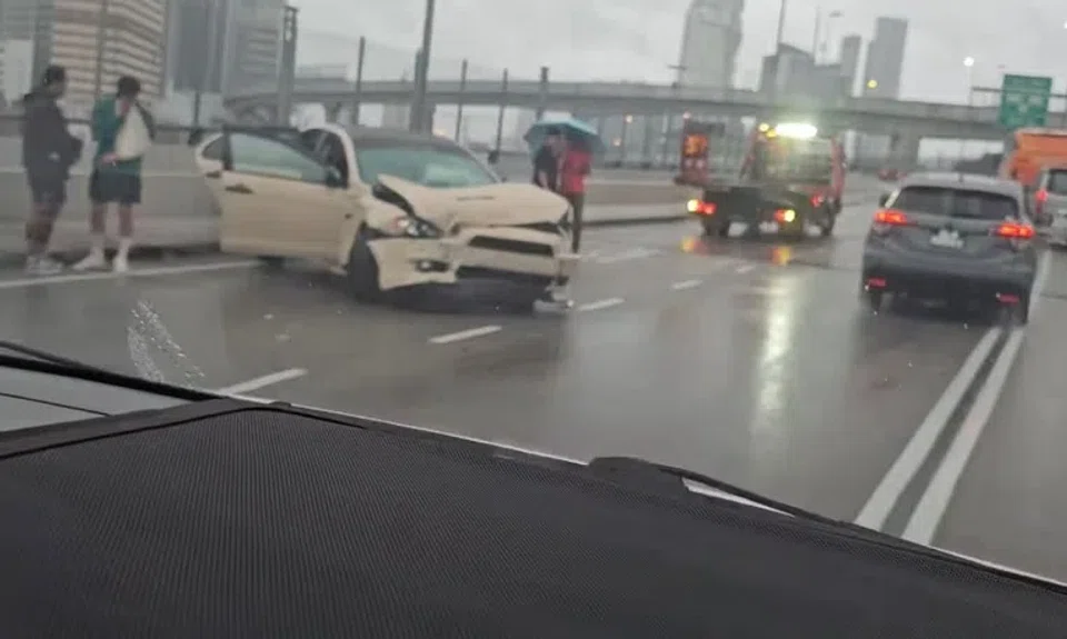 The aftermath of the accident on the Causeway on Jan 12.