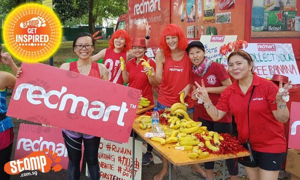 RedMart staff give Standard Chartered Marathon runners a boost -- with 66,000 bananas