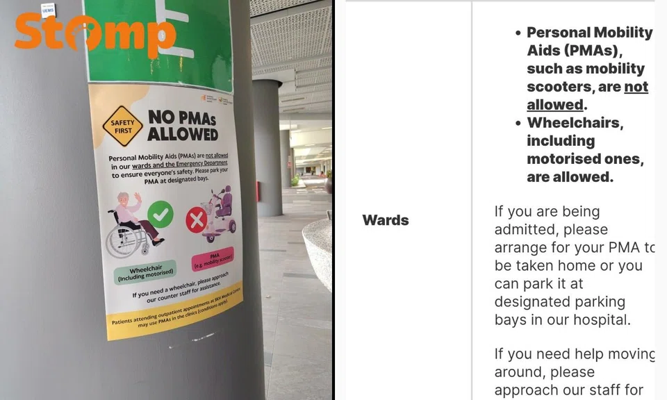 PMAs not allowed in the hospital wards.