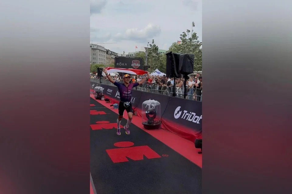 Benjamin Khoo clocked 8 hours 49 minutes and 46 seconds in Hamburg on June 1 to break his own Singapore record in the Ironman race.