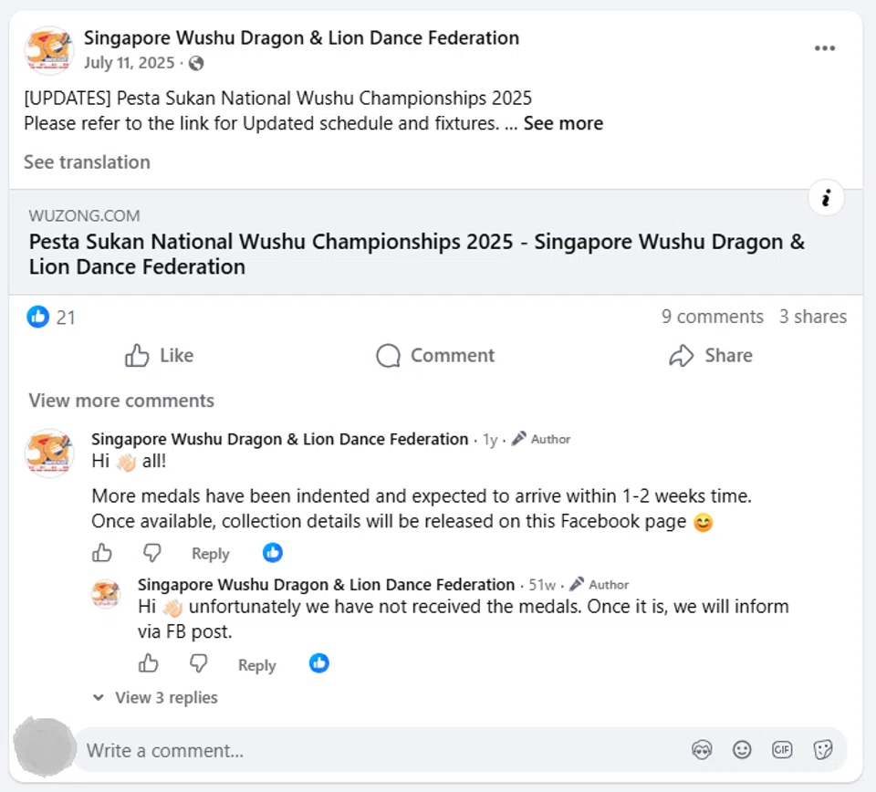 Pesta Sukan Wushu Championships medal shortage leaves children ‘disappointed’ and parents ‘incredulous’
