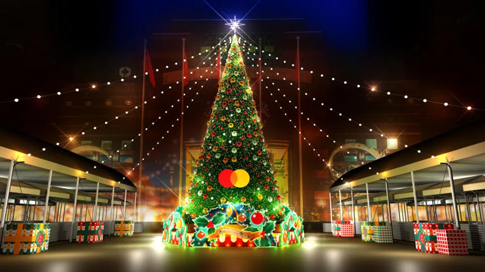 14m tall Mastercard Christmas tree
