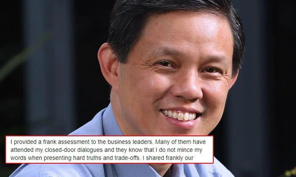 Leak of closed-door Chan Chun Sing meeting is a 'betrayal': SCCCI president