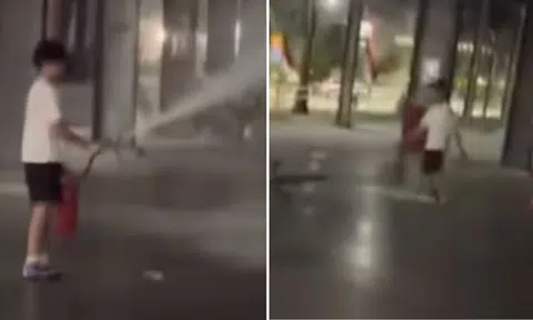 fire extinguisher misuse, youth discipline, netizen criticism