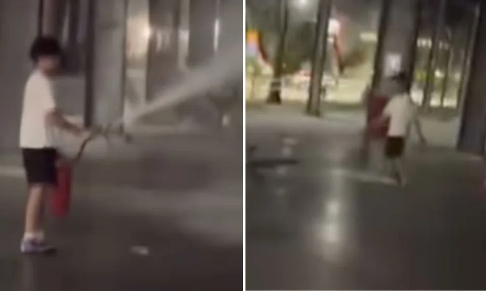 fire extinguisher misuse, youth discipline, netizen criticism