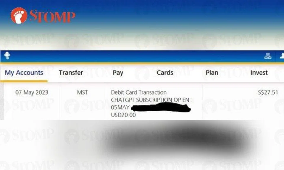 POSB debit cardholder fraudulently charged for 'ChatGPT subscription' -- and he's not the only one