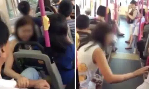 Woman cries and begs passengers for money on bus 197