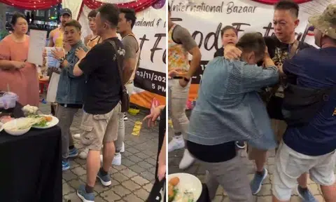 A video of the incident uploaded on Facebook shows Malaysian influencer Nelson Phan approaching Louis as he was standing among a group of people.