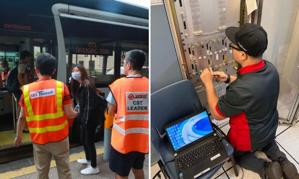 Free regular bus and bridging services between the affected stations were available. Photos: The Straits Times